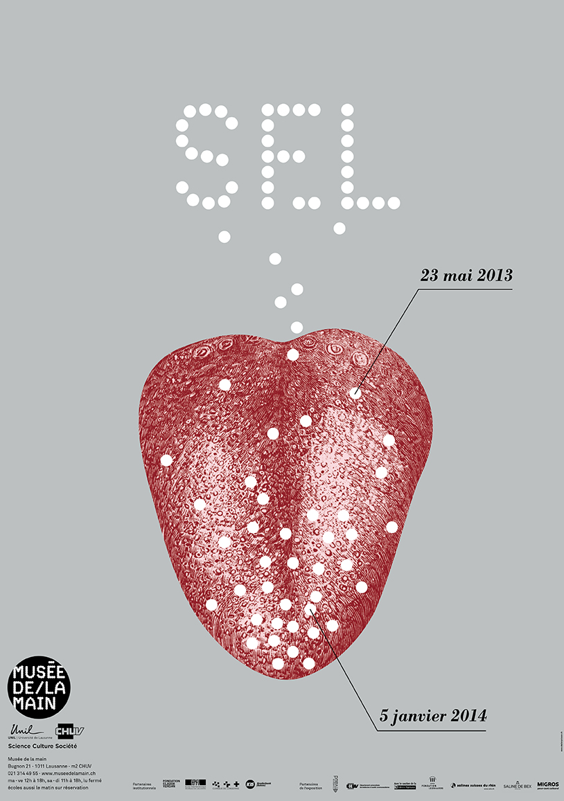 Affiche de l'exposition SEL. © www.atelierpoisson.ch