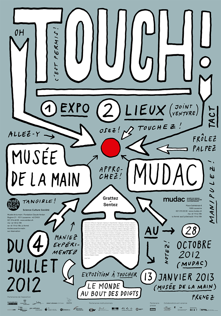 Affiche de l'exposition TOUCH © www.atelierpoisson.ch